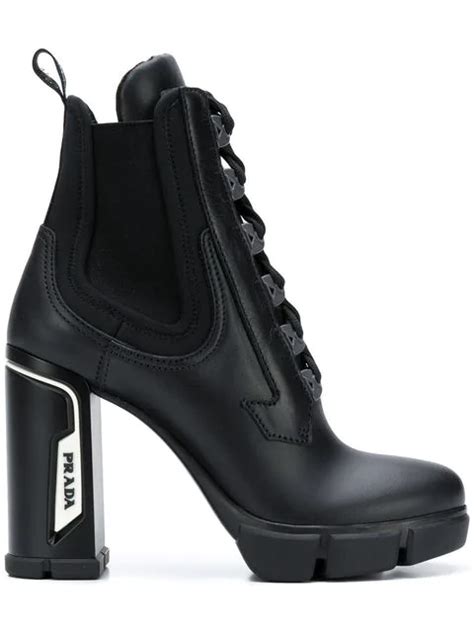 prada logo patch chunky boots|Prada boots for women.